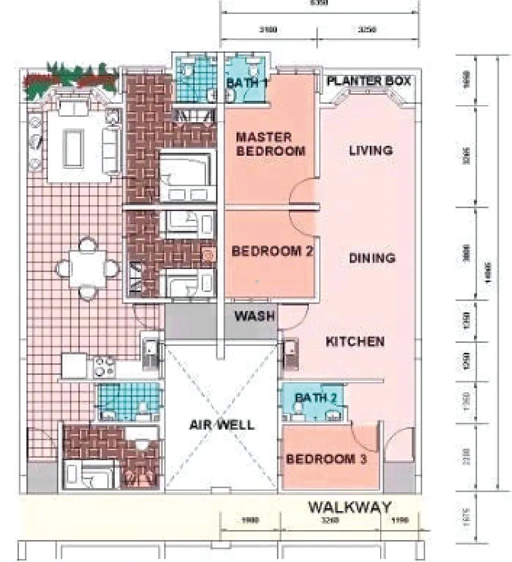 Typical floor plan, Lestari Apartment