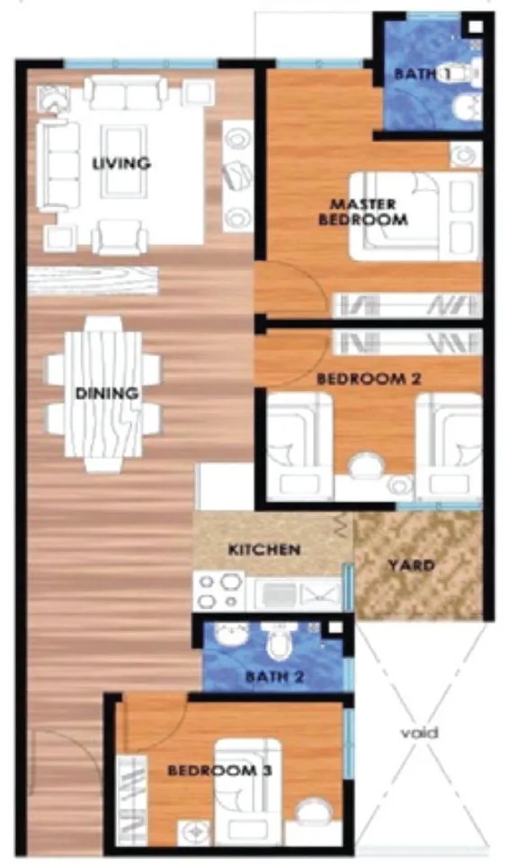 Typical floor plan, Lumayan Apartment