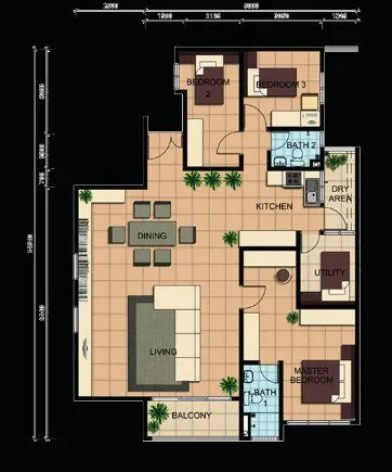 Typical floor plan, Suasana Lumayan Condominium